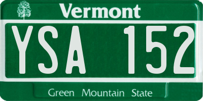 VT license plate YSA152