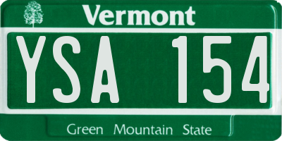 VT license plate YSA154