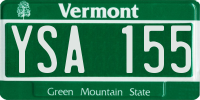 VT license plate YSA155