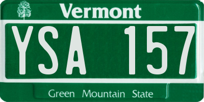 VT license plate YSA157