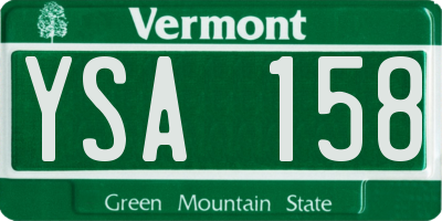 VT license plate YSA158
