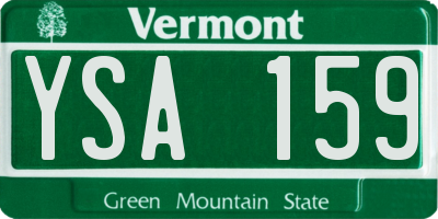VT license plate YSA159
