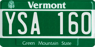 VT license plate YSA160