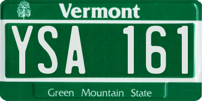 VT license plate YSA161