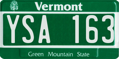VT license plate YSA163