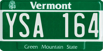 VT license plate YSA164