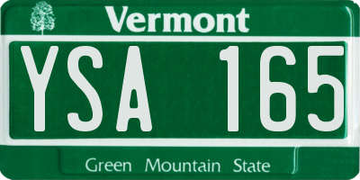 VT license plate YSA165