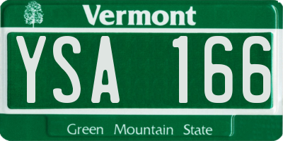 VT license plate YSA166