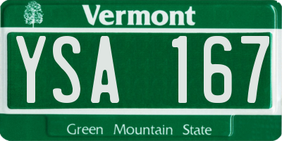 VT license plate YSA167