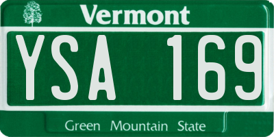 VT license plate YSA169