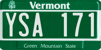 VT license plate YSA171