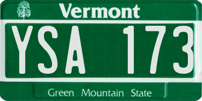 VT license plate YSA173