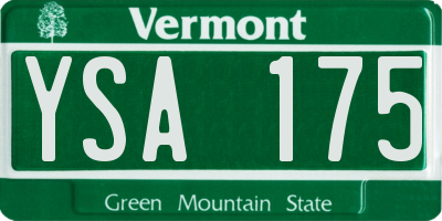 VT license plate YSA175