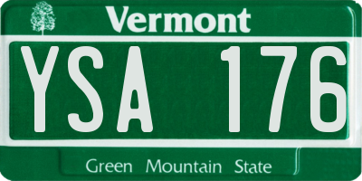 VT license plate YSA176