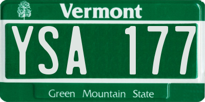 VT license plate YSA177