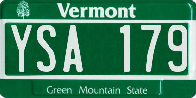 VT license plate YSA179