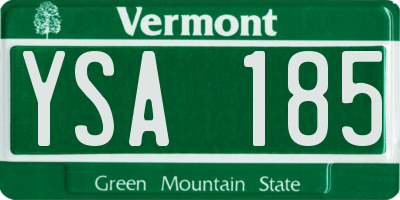 VT license plate YSA185