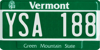 VT license plate YSA188