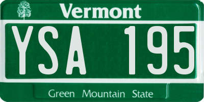 VT license plate YSA195