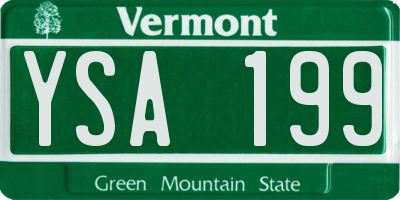 VT license plate YSA199
