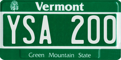 VT license plate YSA200