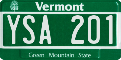 VT license plate YSA201