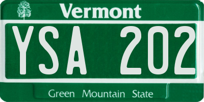 VT license plate YSA202