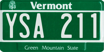 VT license plate YSA211