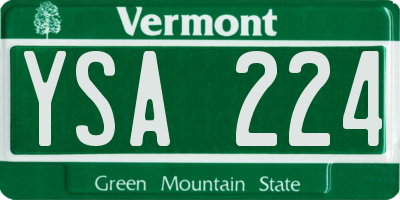 VT license plate YSA224