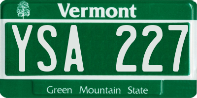 VT license plate YSA227