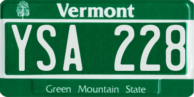VT license plate YSA228