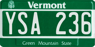 VT license plate YSA236
