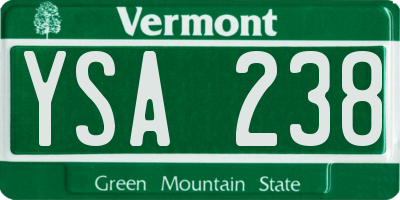 VT license plate YSA238