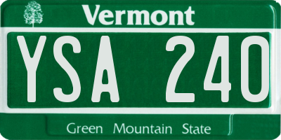 VT license plate YSA240