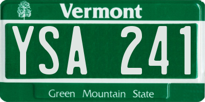 VT license plate YSA241