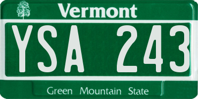 VT license plate YSA243