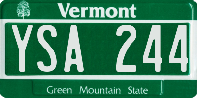 VT license plate YSA244