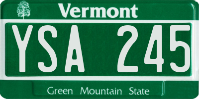 VT license plate YSA245