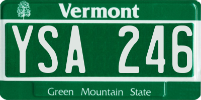 VT license plate YSA246