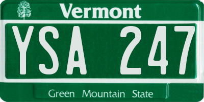 VT license plate YSA247