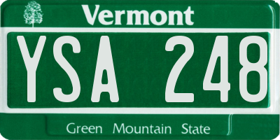 VT license plate YSA248