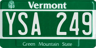 VT license plate YSA249