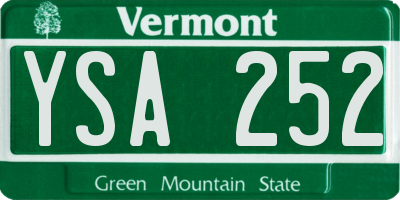 VT license plate YSA252