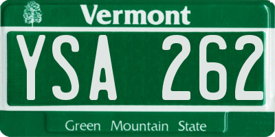 VT license plate YSA262