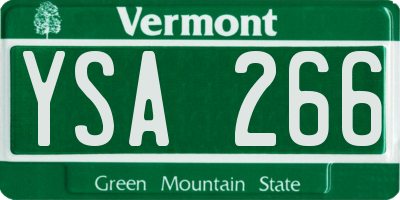 VT license plate YSA266