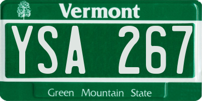 VT license plate YSA267