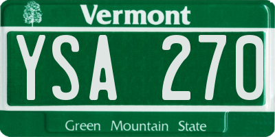 VT license plate YSA270