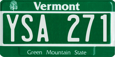 VT license plate YSA271