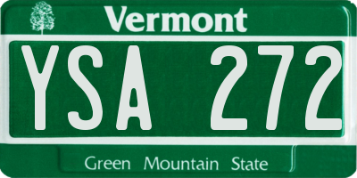 VT license plate YSA272