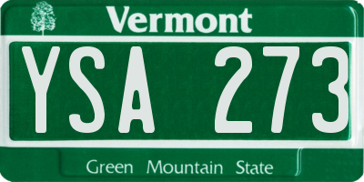 VT license plate YSA273
